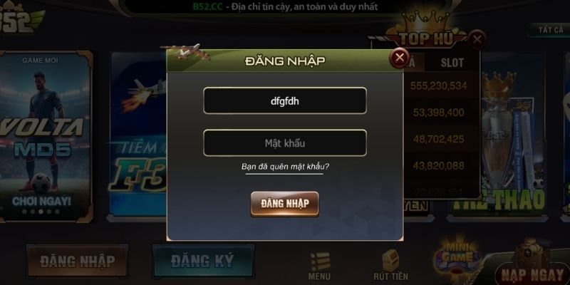 Đăng ký - đăng nhập B52 CLUB thao tác thực hiện